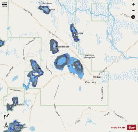 Big Twin Lake depth contour Map - i-Boating App - Streets