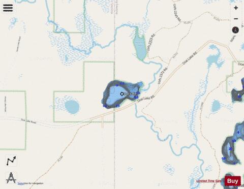 Doe Lake depth contour Map - i-Boating App - Streets