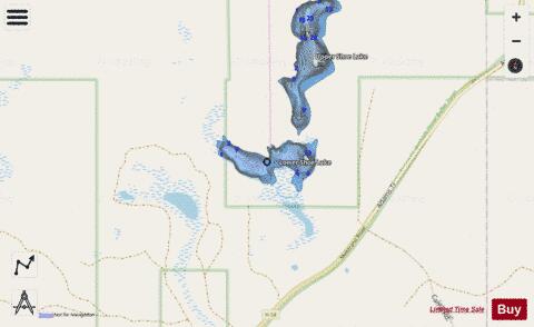 Lower Shoe Lake depth contour Map - i-Boating App - Streets