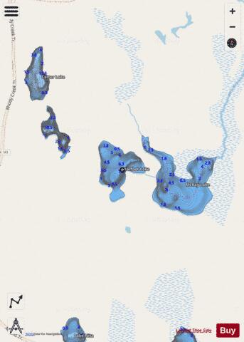 Bearfoot Lake depth contour Map - i-Boating App - Streets