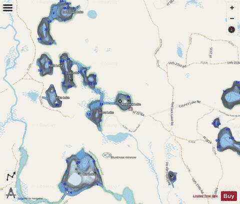 Red Jack Lake depth contour Map - i-Boating App - Streets
