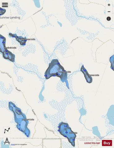 Deerfoot Lake depth contour Map - i-Boating App - Streets