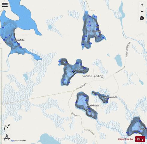 Triangle Lake depth contour Map - i-Boating App - Streets