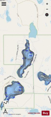 Tie Lake depth contour Map - i-Boating App - Streets