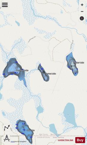 Spruce Lake depth contour Map - i-Boating App - Streets