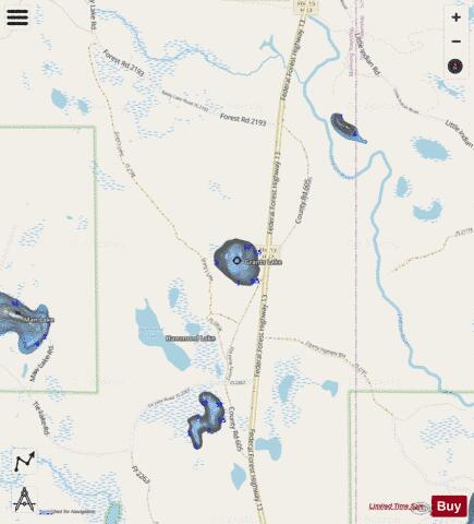 Grants Lake depth contour Map - i-Boating App - Streets