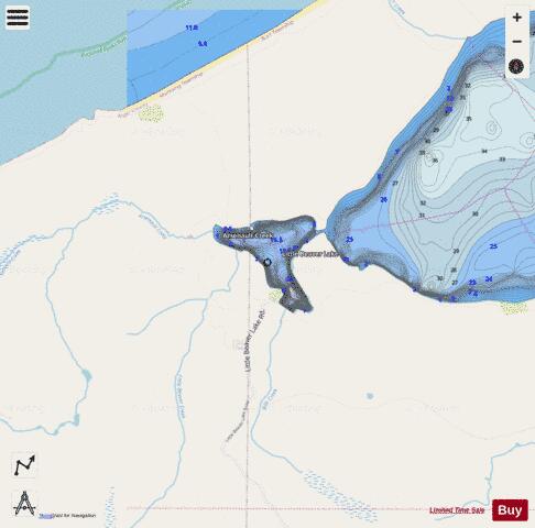 Little Beaver Lake depth contour Map - i-Boating App - Streets