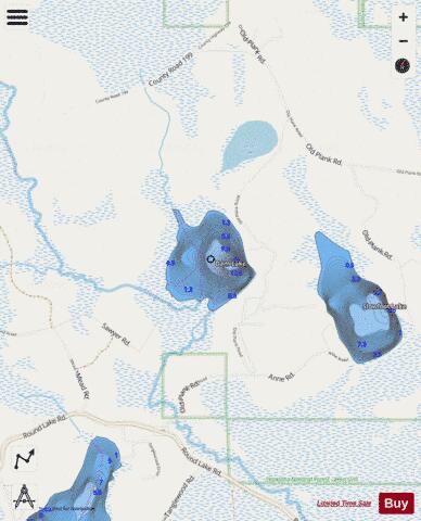 Dam Lake depth contour Map - i-Boating App - Streets