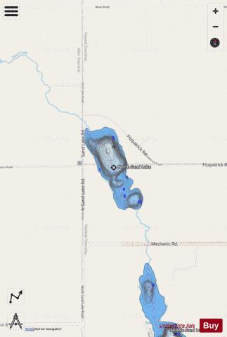 North Sand Lake depth contour Map - i-Boating App - Streets
