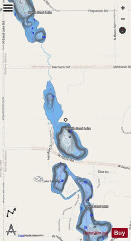 Middle Sand Lake depth contour Map - i-Boating App - Streets