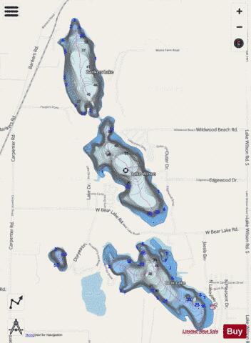 Wilson, Lake depth contour Map - i-Boating App - Streets