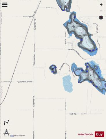 Broom Lake depth contour Map - i-Boating App - Streets