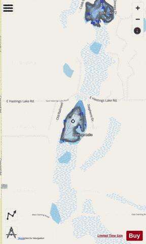 Hastings Lake depth contour Map - i-Boating App - Streets