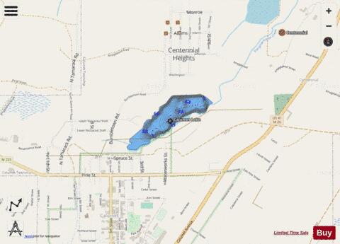 Calumet Lake depth contour Map - i-Boating App - Streets