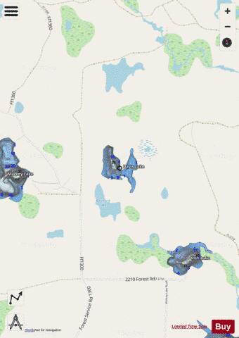 Davis Lake depth contour Map - i-Boating App - Streets