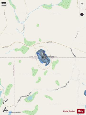 Three-On Lake depth contour Map - i-Boating App - Streets