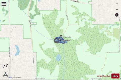 Hewes Lake depth contour Map - i-Boating App - Streets