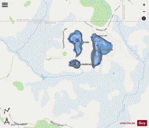Little Nesbit Lake depth contour Map - i-Boating App - Streets