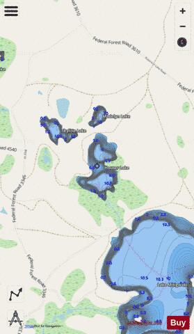 Houser Lake depth contour Map - i-Boating App - Streets