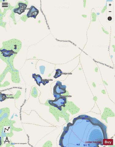Madelyn Lake depth contour Map - i-Boating App - Streets