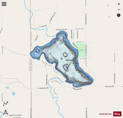Coldwater Lake depth contour Map - i-Boating App - Streets
