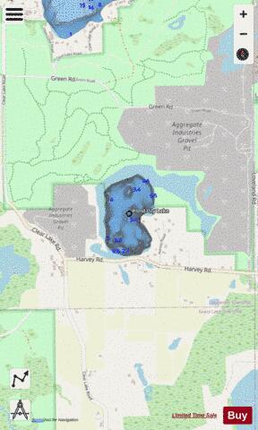 Pond Lily Lake depth contour Map - i-Boating App - Streets