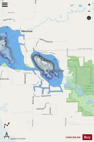 Little Wolf Lake depth contour Map - i-Boating App - Streets