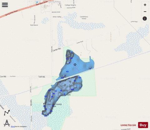 Lime Lake (North) depth contour Map - i-Boating App - Streets