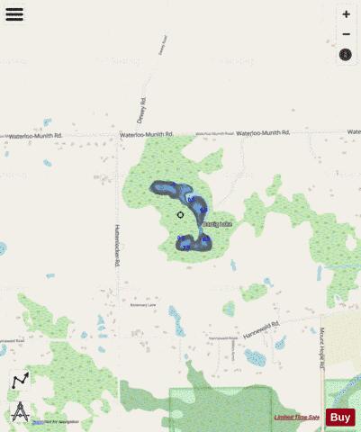 Bartig Lake depth contour Map - i-Boating App - Streets