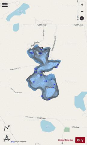 Big Lake depth contour Map - i-Boating App - Streets