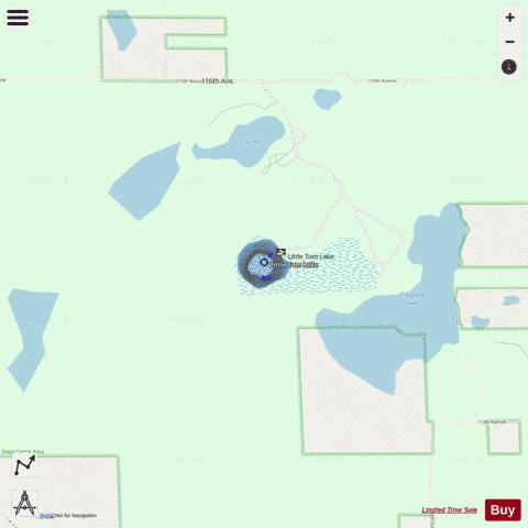 Little Tom Lake depth contour Map - i-Boating App - Streets