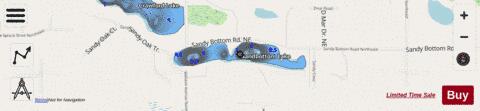 Sandbottom Lake depth contour Map - i-Boating App - Streets