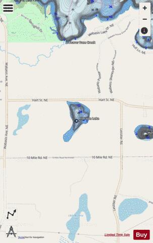 Flat Iron Lake depth contour Map - i-Boating App - Streets