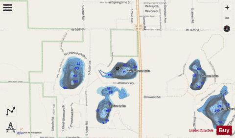 Government Lake depth contour Map - i-Boating App - Streets