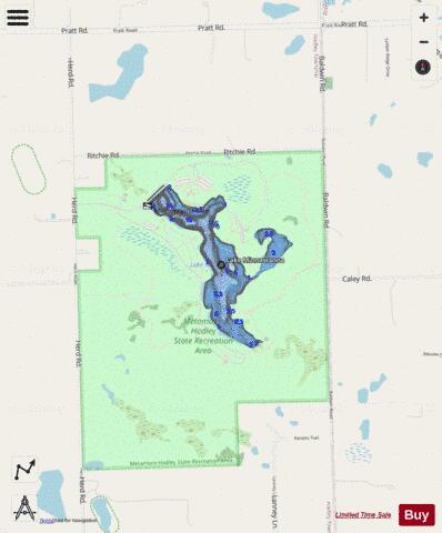 Lake Minnawanna depth contour Map - i-Boating App - Streets