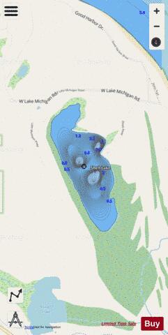 Shell Lake depth contour Map - i-Boating App - Streets