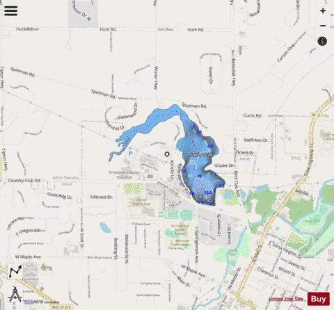 Lake Adrian depth contour Map - i-Boating App - Streets