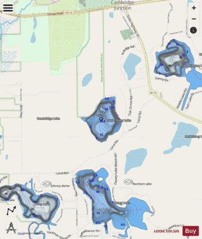 Little Stony Lake depth contour Map - i-Boating App - Streets