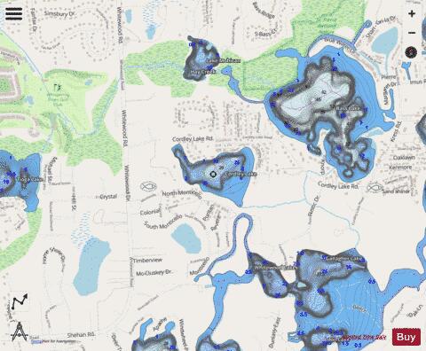 Cordley Lake depth contour Map - i-Boating App - Streets