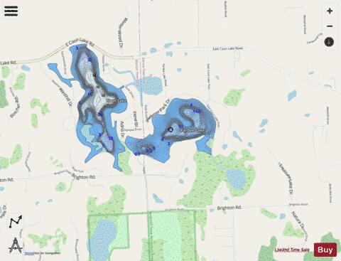 Pardee Lake depth contour Map - i-Boating App - Streets