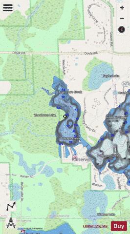 Woodburn Lake depth contour Map - i-Boating App - Streets