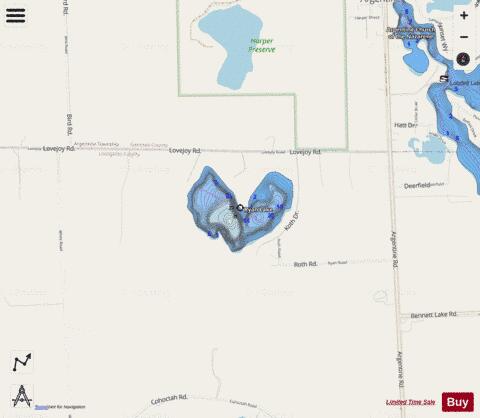 Ryan Lake depth contour Map - i-Boating App - Streets
