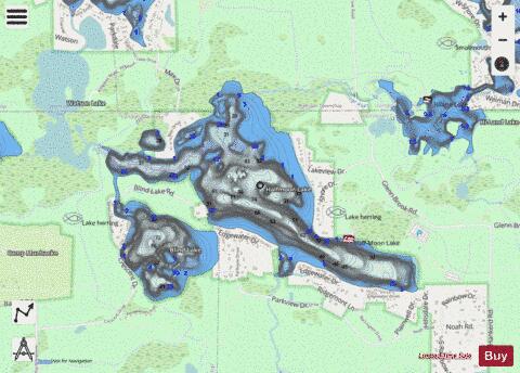 Halfmoon Lake depth contour Map - i-Boating App - Streets
