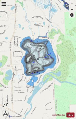 Ore Lake depth contour Map - i-Boating App - Streets