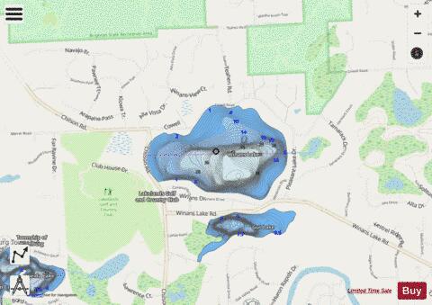 Winans Lake depth contour Map - i-Boating App - Streets