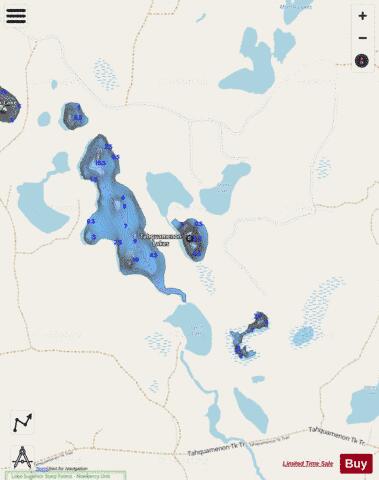 Tahquamenon Lake #2 depth contour Map - i-Boating App - Streets