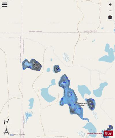 Tahquamenon Lake #4 depth contour Map - i-Boating App - Streets