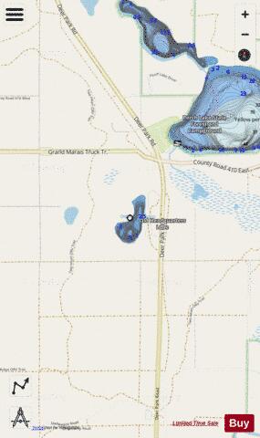 Old Headquarters Lake depth contour Map - i-Boating App - Streets