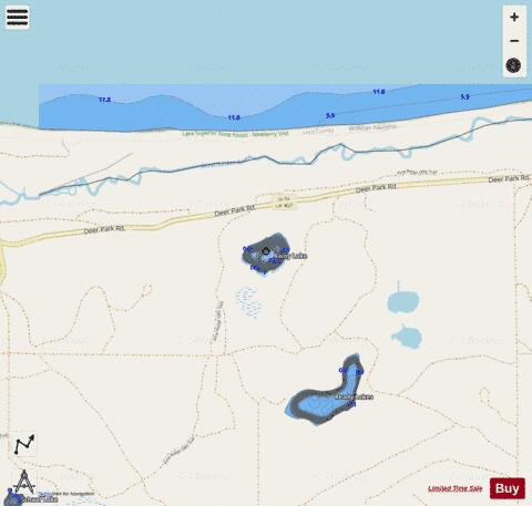 Rainy Lake depth contour Map - i-Boating App - Streets