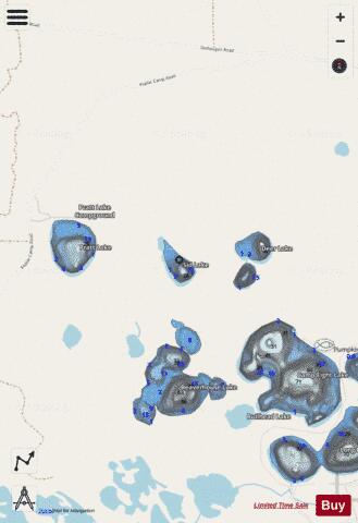 Sid Lake depth contour Map - i-Boating App - Streets